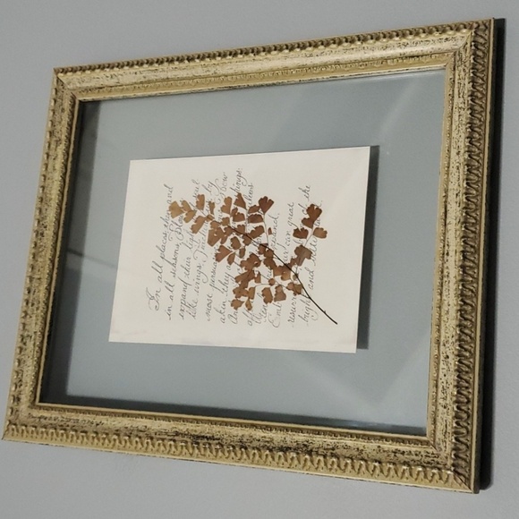Elegant Gold Framed Botanical Art Poem By Henry Wadsworth Longfellow - Picture 1 of 7